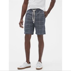 Banana Republic Navy Windowpane Shorts. Elastic Waist with drawstring. XL